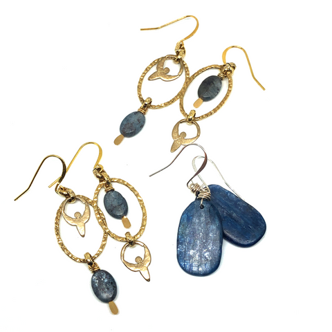 Kyanite gemstone dangle earrings