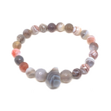 Bold neutrals mixed gemstone bracelets