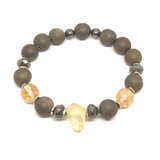 Bold neutrals mixed gemstone bracelets