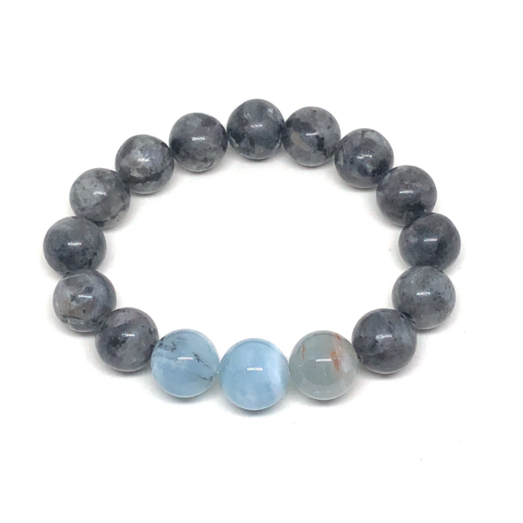 Bold neutrals mixed gemstone bracelets